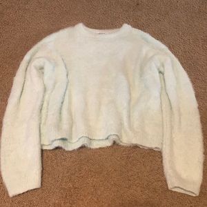 Mint blue/green fuzzy sweater